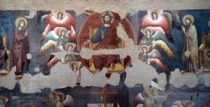 The Last Judgment, detail. By Pietro Cavallini (c.1250-c.1330). Fresco, c.1293. Church of Santa Cecilia in Trastevere, Rome, Italy .